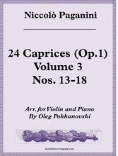 Load image into Gallery viewer, 24 Caprices (Op.1), Volume 3 (Nos. 13-18) by Paganini/Pokhanovski