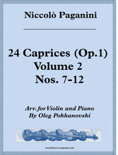 Load image into Gallery viewer, 24 Caprices (Op.1), Volume 2 (Nos. 7-12) by Paganini/Pokhanovski