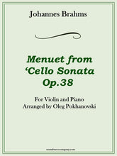 Load image into Gallery viewer, Menuet from 'Cello Sonata (Op. 38) for Violin and Piano