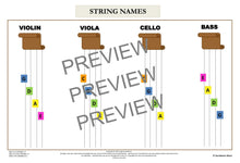 Load image into Gallery viewer, Note Reading For Strings: Note Reading, Rhythmic Values and Music Theory Charts