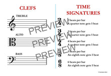 Load image into Gallery viewer, Note Reading For Strings: Note Reading, Rhythmic Values and Music Theory Charts