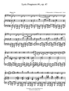 Two Lyric Fragments for Violin and Piano (Op. 47)