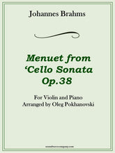 Load image into Gallery viewer, Menuet from &#39;Cello Sonata (Op. 38) for Violin and Piano
